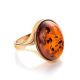 Gold-Plated Ring With Cognac Amber The Goji, Ring Size: 11 / 20.5, image , picture 4