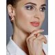 Gold-Plated Ring With Cognac Amber And Crystals The Verbena, Ring Size: 11.5 / 21, image , picture 4
