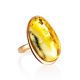 Luminous Amber Cocktail Ring The Lagoon, Ring Size: 11 / 20.5, image 