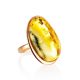 Luminous Amber Cocktail Ring The Lagoon, Ring Size: 8.5 / 18.5, image 