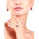 Bright Cognac Amber Ring With Crystal The Swan, Ring Size: 8 / 18, image , picture 2