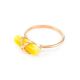 Cylindrical Cut Amber Ring In Gold The Scandinavia, Ring Size: 5 / 15.5, image , picture 5