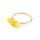 Gold Plated Ring With Honey Amber The Scandinavia, Ring Size: 5.5 / 16, image , picture 5