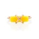 Gold Plated Ring With Honey Amber The Scandinavia, Ring Size: 5.5 / 16, image , picture 4
