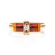 Cylindrical Cut Amber Ring With Crystal In Gold-Plated Silver The Scandinavia, Ring Size: 9.5 / 19.5, image , picture 4