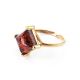 Square Amber Ring In Gold-Plated Silver The Athena, Ring Size: 9 / 19, image , picture 4