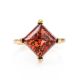Square Amber Ring In Gold-Plated Silver The Athena, Ring Size: 8.5 / 18.5, image , picture 5