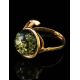 Elegant Amber Ring In Gold-Plated Silver The Phoenix, Ring Size: 13 / 22, image , picture 4