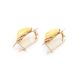 Gold-Plated Earrings With Oval Cut Amber The Sigma, image , picture 5