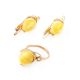 Gold-Plated Earrings With Oval Cut Amber The Sigma, image , picture 6