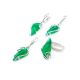 Bright Green Synthetic Onyx Dangle Earrings In Silver The Serenade, image , picture 4