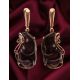 Gold-Plated Dangle Earrings With Smoky Synthetic Quartz The Serenade, image , picture 4
