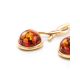 Chic Cognac Amber Earrings In Gold-Plated Silver The Phoenix, image , picture 2