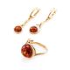Chic Cognac Amber Earrings In Gold-Plated Silver The Phoenix, image , picture 4