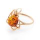 Bright Floral Amber Ring In Gold-Plated Silver The Daisy, Ring Size: 8.5 / 18.5, image , picture 3