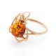 Bright Floral Amber Ring In Gold-Plated Silver The Daisy, Ring Size: 13 / 22, image , picture 3