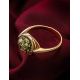 Golden Ring With Green Amber Centerstone The Amigo, Ring Size: 6 / 16.5, image , picture 3