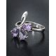 Bright Amethyst Silver Ring The Flora, Ring Size: 11.5 / 21, image , picture 2