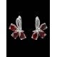 Chic Silver Earrings With Garnet The Flora, image , picture 4