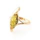 Classy Green Amber Ring In Gold The Liana, Ring Size: 9 / 19, image , picture 3