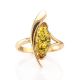 Classy Green Amber Ring In Gold The Liana, Ring Size: 6 / 16.5, image , picture 2
