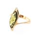 Refined Golden Ring With Green Amber, Ring Size: 9 / 19, image , picture 3