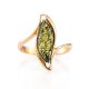 Refined Golden Ring With Green Amber, Ring Size: 5.5 / 16, image , picture 2