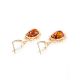 Drop Amber Earrings In Gold-Plated Silver The Carmen, image , picture 4