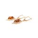 Drop Amber Earrings In Gold-Plated Silver The Carmen, image , picture 5