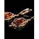 Drop Amber Earrings In Gold-Plated Silver The Carmen, image , picture 2