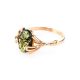 Golden Ring With Green Amber The Crocus, Ring Size: 5.5 / 16, image , picture 4