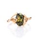 Golden Ring With Green Amber The Crocus, Ring Size: 8.5 / 18.5, image , picture 3