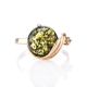 Bold Gold-Plated Ring With Amber And Crystals The Swan, Ring Size: 11.5 / 21, image , picture 3
