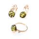 Bold Gold-Plated Ring With Amber And Crystals The Swan, Ring Size: 11.5 / 21, image , picture 5