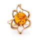 Lovely Gold-Plated Ring With Cognac Amber The Daisy, Ring Size: 13 / 22, image , picture 3