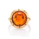 Gold-Plated Silver Ring With Cognac Amber The Zephyr, Ring Size: 13 / 22, image , picture 2