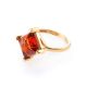 Gold-Plated Ring With Square Amber The Athena, Ring Size: 12 / 21.5, image , picture 4