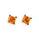Gold-Plated Earrings With Square Amber The Athena, image , picture 4