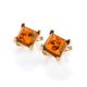 Gold-Plated Earrings With Square Amber The Athena, image , picture 3
