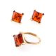 Gold-Plated Ring With Square Amber The Athena, Ring Size: 12 / 21.5, image , picture 5