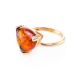 Wonderful Amber Ring In Gold-Plated Silver The Etude, Ring Size: 9.5 / 19.5, image , picture 3
