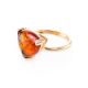 Wonderful Amber Ring In Gold-Plated Silver The Etude, Ring Size: 13 / 22, image , picture 3
