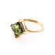 Square Amber Ring In Gold-Plated Silver The Athena, Ring Size: 8.5 / 18.5, image , picture 4