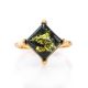 Square Amber Ring In Gold-Plated Silver The Athena, Ring Size: 12 / 21.5, image , picture 3