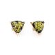 Casual Style Gold Plated Silver Earrings With Green Amber The Etude, image , picture 4