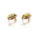 Casual Style Gold Plated Silver Earrings With Green Amber The Etude, image , picture 5