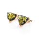 Casual Style Gold Plated Silver Earrings With Green Amber The Etude, image , picture 3