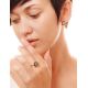 Casual Style Gold Plated Silver Earrings With Green Amber The Etude, image , picture 2