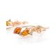 Cognac Amber Floral Earrings In Gold Plated Silver The Verbena, image , picture 3