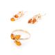 Cognac Amber Floral Earrings In Gold Plated Silver The Verbena, image , picture 6